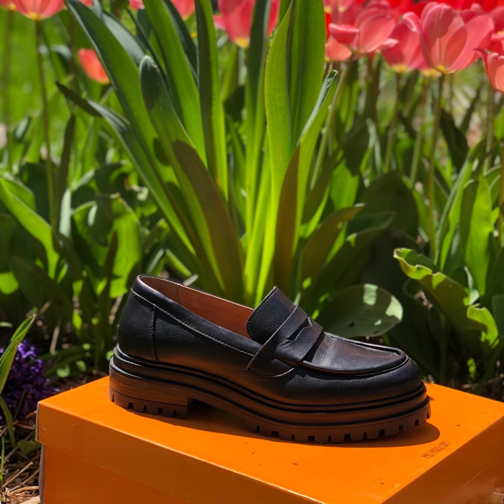 Miz Mooz Legend chunky black penny loafers